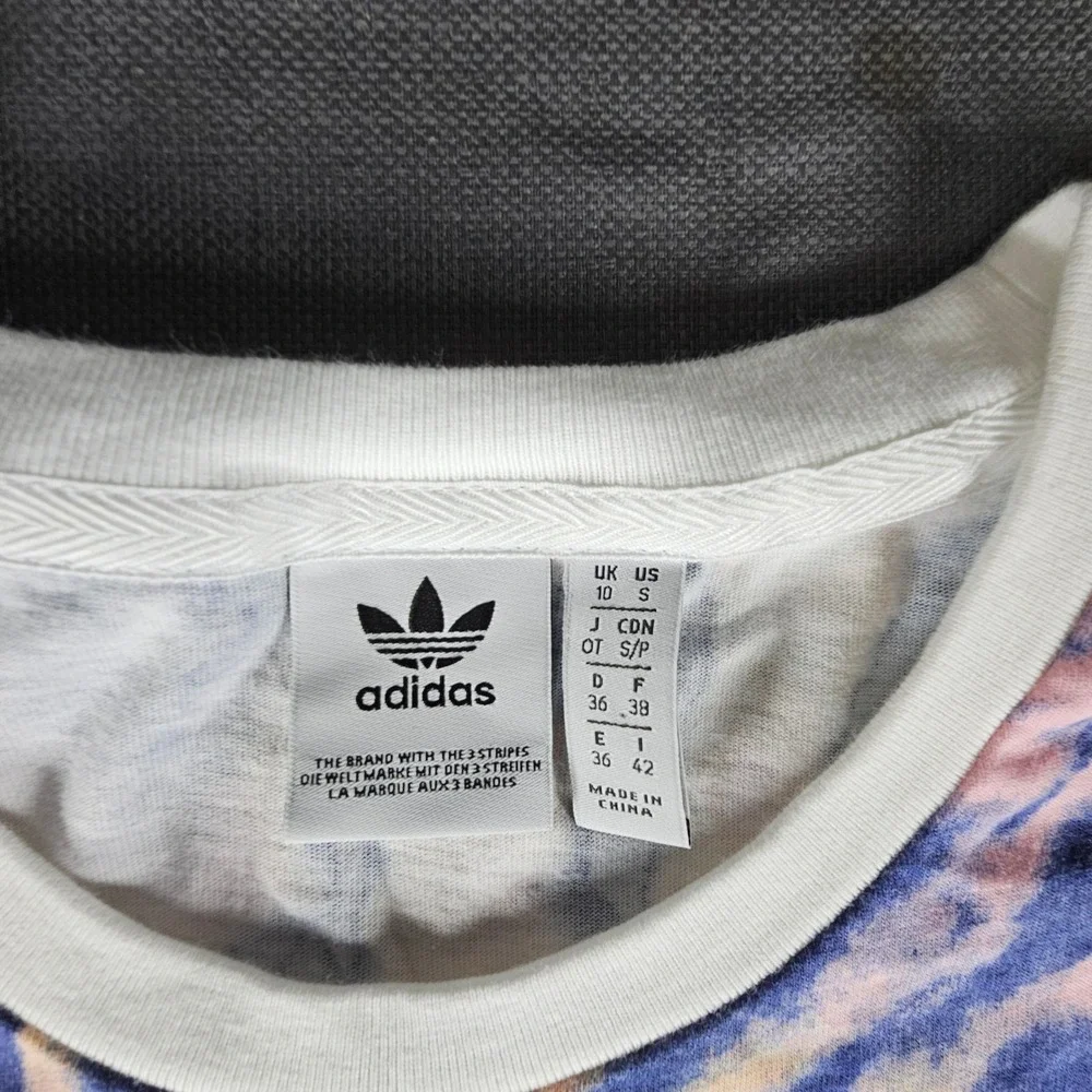Kids Adidas youth starburst Tie Dye Short Sleeve T Shirt Blue Pink White Size S